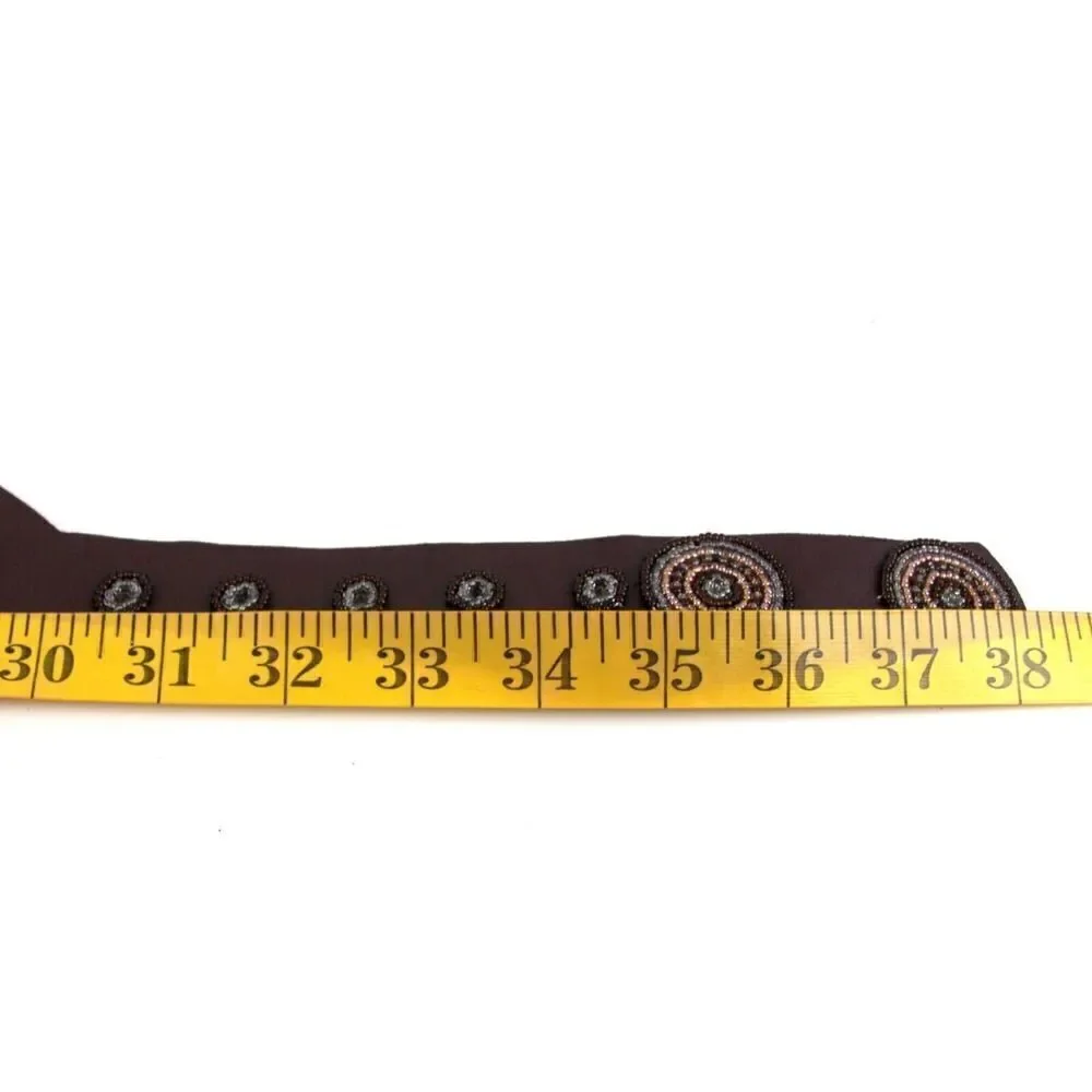 HandCrafted BROWN EMBELLISHED REAL LEATHER 2 3/8